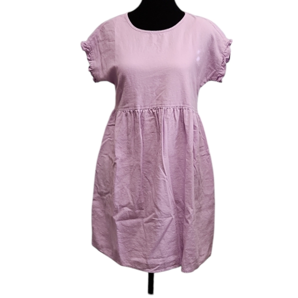 Sonoma - XS lavender linen and rayon dress with pockets